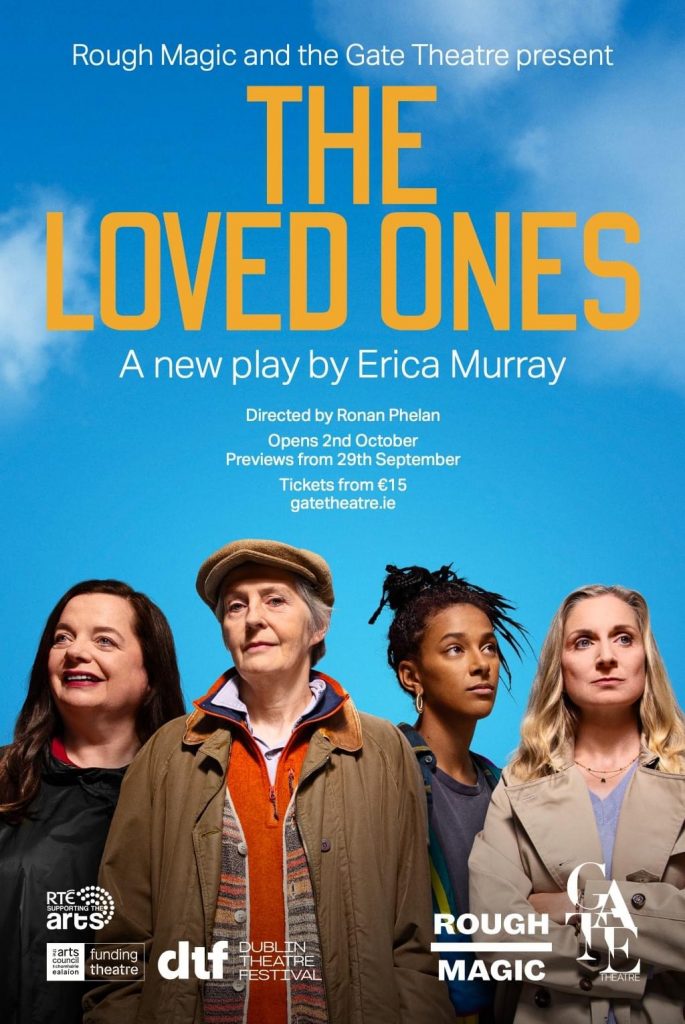 A poster with the title 'The Loved Ones'. It has a blue background of the sky and four women at the bottom looking off into the distance.